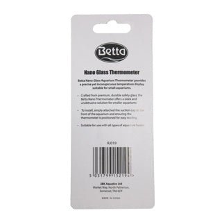 Betta Nano Glass Thermometer rear - All Things Aquatic