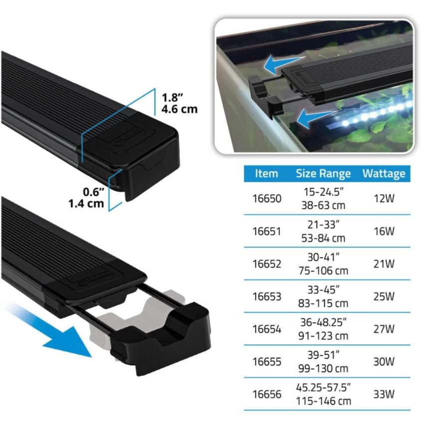 Fluval Aquasky LED 3.0 Aquarium Light 30w 99 - 130cm - All Things Aquatic