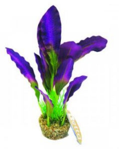 Betta 8" Purple Silk Plant W/ Sand Base